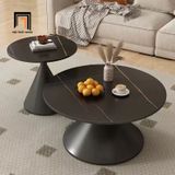  Cặp bàn sofa mặt đá tròn BSF84 Rockvale khung chân sắt xòe 