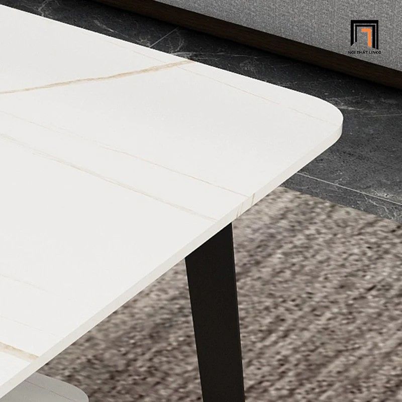  Bàn sofa cao cấp mặt đá trắng 2 tầng BSF4 Lenge 1m1 x 55 