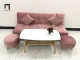  Bộ ghế sofa giường hồng vải nhung dài 1m72 cho shop tiệm nhỏ 