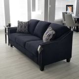  Ghế sofa hiện đại dài 2m BT35 Canchola màu xanh đen đính nút 