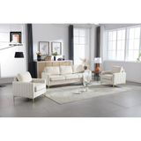  Set ghế sofa nỉ màu trắng kem KT137 Cedar kiểu dáng sang trọng 