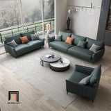  Ghế sofa băng da Pu màu xanh lá BT89 Noha dài 2m sang trọng 