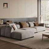  Ghế sofa góc L cao cấp GT138 Columbus 2m8 x 1m6 da Pu xám 