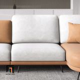  Ghế sofa góc L bọc da giả GT189 Vittel 3m x 1m6 mẫu hiện đại 