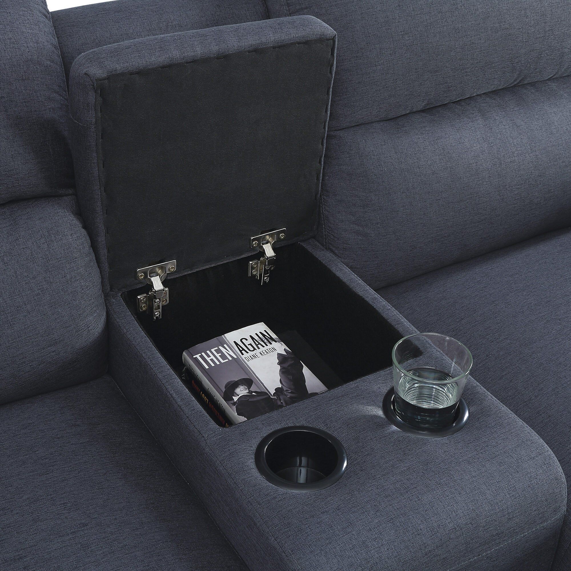  Bộ ghế sofa góc L GT75 Walcher 2m8 x 1m6 vải bố nỉ màu xanh than 