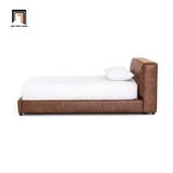  Giường ngủ cao cấp 1m6 x 2m bọc da Pu GN62 Curvy màu nâu 