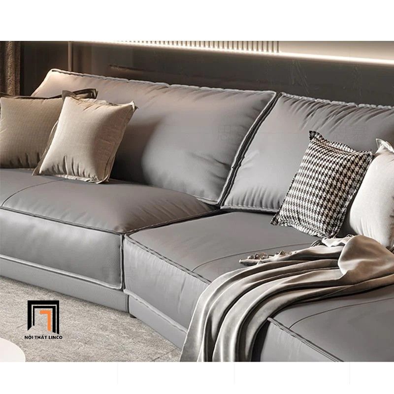  Bộ ghế sofa góc sang trọng GT117 Toran 2m9 x 1m3 da giả màu xám 