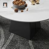  Bàn trà 60cm hình tròn mặt đá trắng BSF29 Lammo chân sắt xòe 
