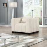 Set ghế sofa màu trắng kem KT121 Peggy vải nỉ cho gia đình 