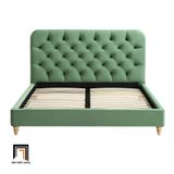  Giường ngủ màu xanh lá vải nhung GN67 Leaminton giật lún đẹp 