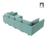  Bộ ghế sofa chữ U giá rẻ UT16 Dixie dài 2m9 vải bố xanh ngọc 