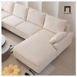  Bộ ghế sofa U vải nỉ trắng kem UT30 Yushi dài 3m xinh xắn 
