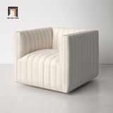  Ghế sofa đơn xinh xắn trang trí DT35 Brant vải nỉ trắng kem 