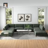  Bộ ghế sofa chữ U phòng khách hiện đại UT31 Duroy 3m4 vải nỉ 