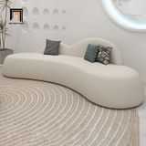  Ghế sofa băng cong vải lông cừu BT307 Gondrin 2m3 trắng kem 