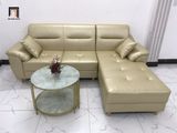  Sofa góc L da công nghiệp GT233 Palma 2m4 x 1m6 kem sữa 