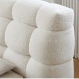  Giường ngủ màu trắng cho gia đình GN36 Addie vải lông cừu 