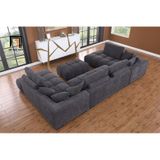  Set ghế sofa chữ U nệm ngồi chia múi UT32 Reindy vải nỉ 3m15 
