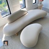  Bộ ghế sofa văng cong trắng kem BT248 Beanee 2m nhỏ gọn giá rẻ 