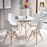  Bộ bàn ghế ăn hình tròn 2-OC4-GCF1-B2 4 ghế nhựa trắng xinh 