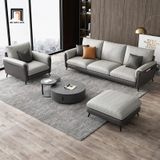  Ghế sofa băng 3 nệm ngồi BT136 Jing 2m da giả phối màu xám 