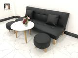  Bộ ghế sofa giường nhỏ gọn simili giả da đen dài 1m72 