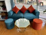  Bộ ghế sofa băng xanh lá BT63 Hugen 1m9 vải nhung phối 2 màu 