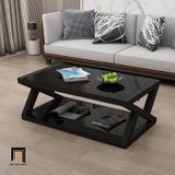  Bàn sofa chữ X xinh xắn BSF2 Trestle 1m x 50 kính 2 tầng 