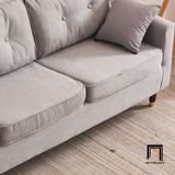  Ghế sofa băng vải nỉ đẹp BT303 Klatovy dài 2m2 màu xám ghi 
