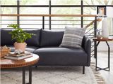  Ghế sofa góc L GT11 Ezra 2m2 x 1m6 màu xám đen da simili cao cấp 
