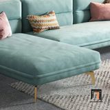  Bộ ghế sofa góc L 2m4 x 1m6 GT55 Velor xám tro vải nhung 