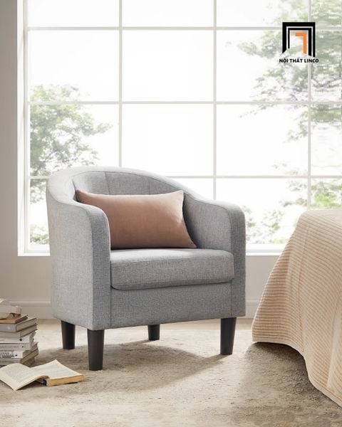 ghế sofa đơn xám trắng sang trọng