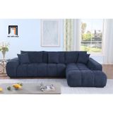  Ghế sofa góc L vải nỉ xám đen GT252 Marigail 2m5 x 1m7 giá rẻ 