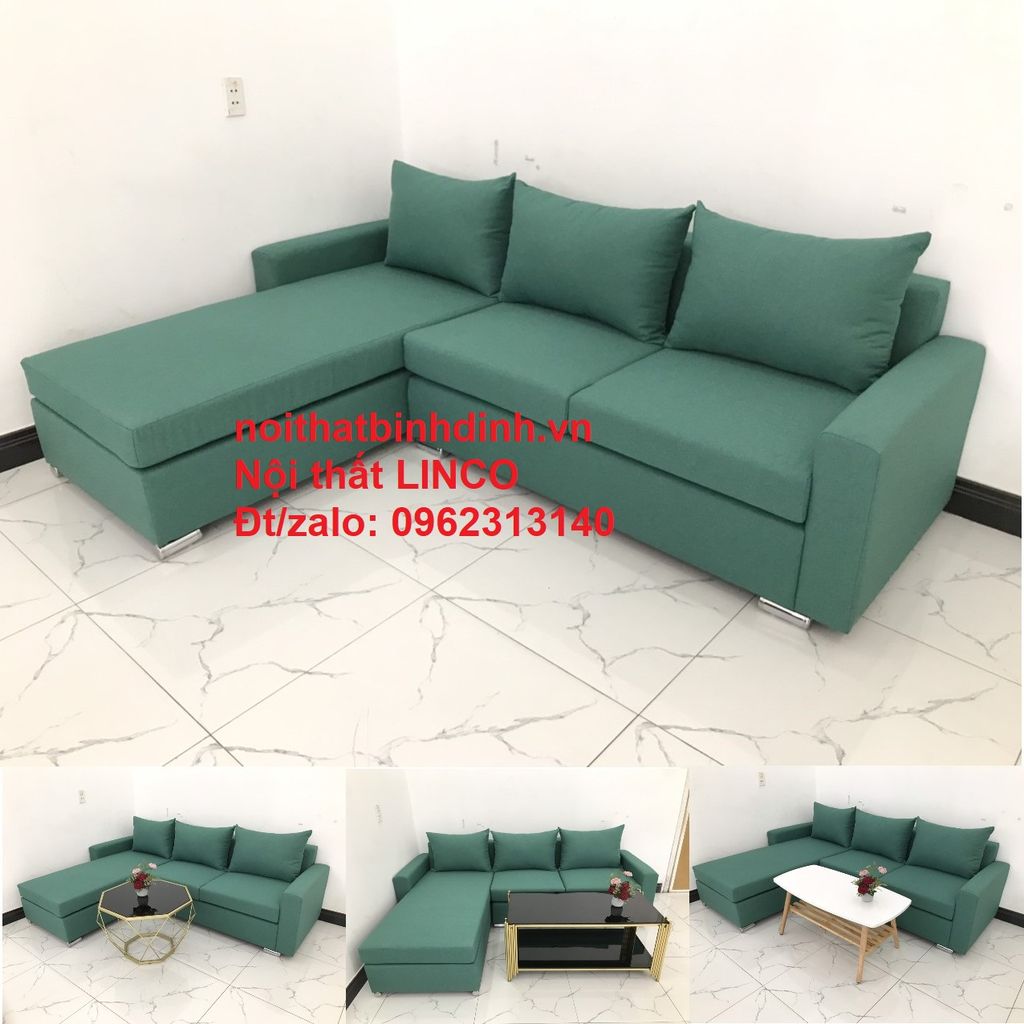 Bộ bàn ghế sofa góc phòng khách xanh ngọc Linco Quy Nhơn – Nội ...