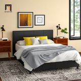  Giường ngủ 1m6 x 2m giá rẻ GN6 Hudspeth vải bố màu xám 