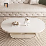  Bàn sofa phòng khách oval mặt đá 1m1 BSF91 Juntura kiểu cong 