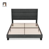  Giường ngủ giá rẻ GN14 Allewie vải nỉ 1m6 x 2m màu xám đen 