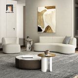  Set ghế sofa vải lông cừu cho shop tiệm KT94 Olivia trắng kem 