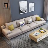  Ghế sofa góc L vải nỉ màu kem GT172 Moark 2m6 x 1m8 cho gia đình 