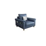  Ghế sofa đơn da giả 1 nệm Pu DT85 Bawiti da giả xanh dương 