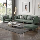  Bộ ghế sofa phòng khách KHQ87 Tipton da công nghiệp xanh lá 