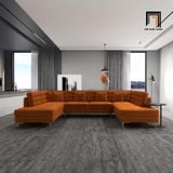  Bộ ghế sofa U phòng khách UT19 Tyne 3m2 vải nhung màu cam 
