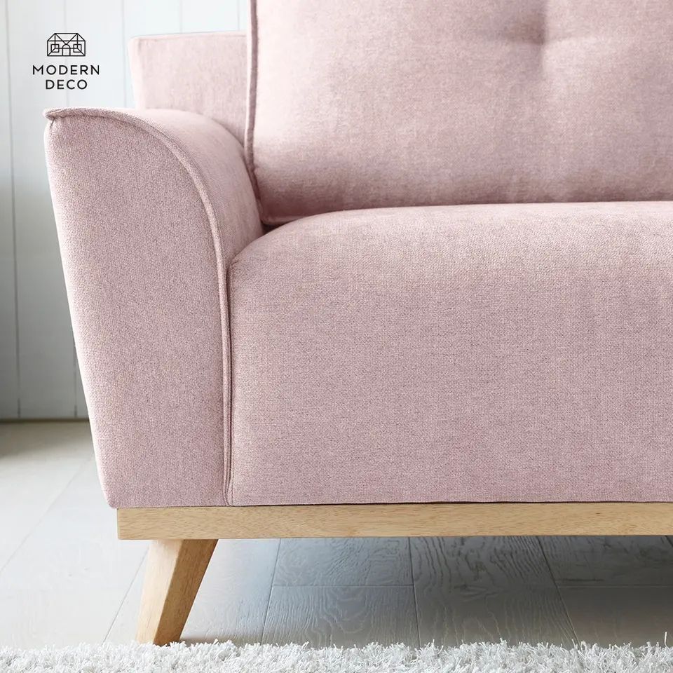  Bộ ghế sofa góc L GT50 Pinkcase 2m4 x 1m6 vải nỉ hồng phấn 