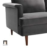  Ghế sofa băng 3 nệm ngồi BT80 Koam 2m vải nhung xám đen 
