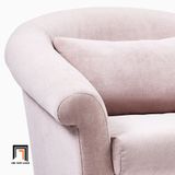  Ghế sofa đơn xinh xắn DT22 Parlo vải nỉ màu hồng phấn 