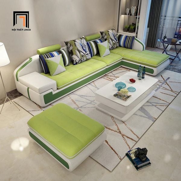 bộ ghế sofa góc L phòng khách lớn