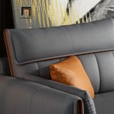  Bộ ghế sofa góc L 3m x 1m7 GT110 Gila da giả xám đen 