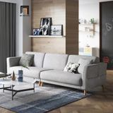  Ghế sofa băng màu xám ghi BT337 Aldeen dài 2m4 cho căn hộ 