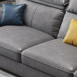  Bộ ghế sofa góc L da giả GT85 Tianfy 3m x 1m8 màu xám đen 