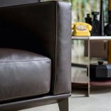  Set ghế sofa cho văn phòng làm việc KT63 Monda da giả nâu đậm 